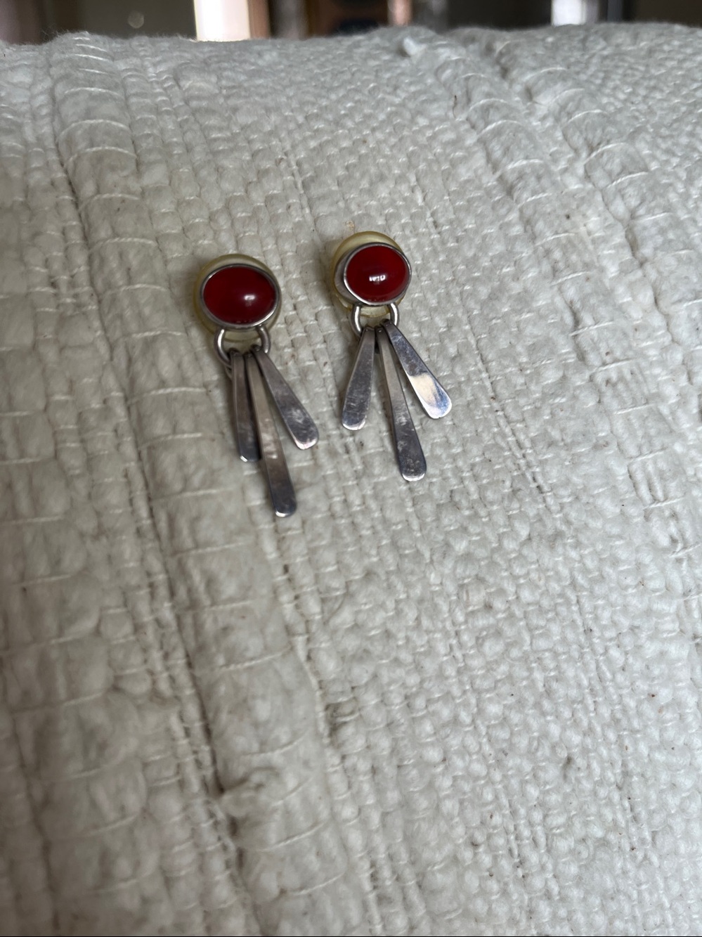 Carnelian Sterling Silver Earrings - Picture 4 of 4